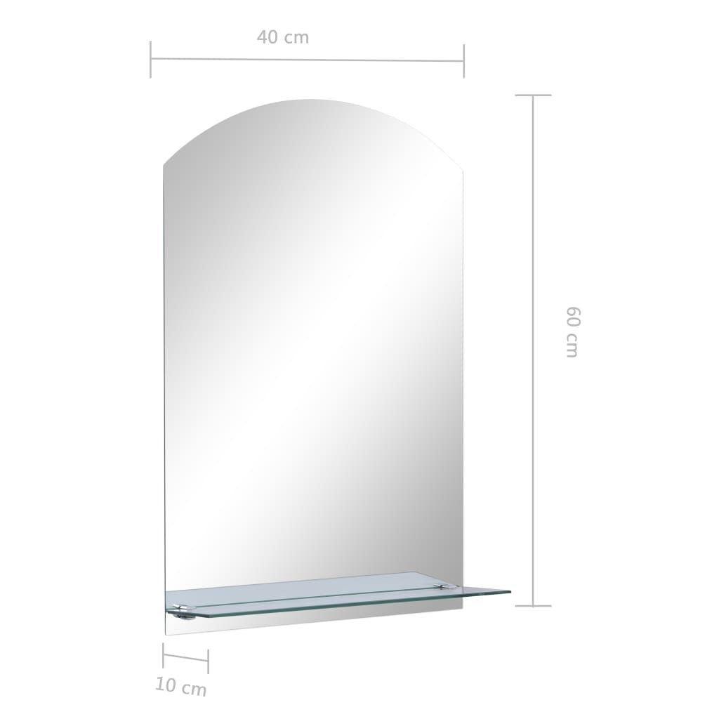 Wall Mirror with Shelf 40*60 cm Tempered Glass