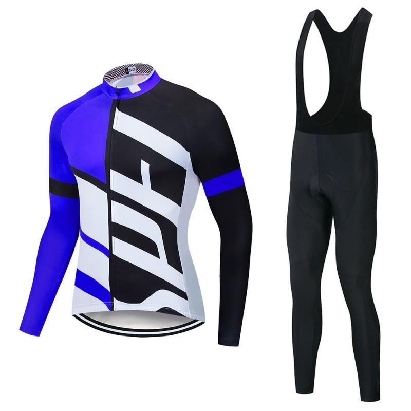 Men Women Cycling Bib Jersey Set Lightweight Breathable Long Sleeve Bike Outfit