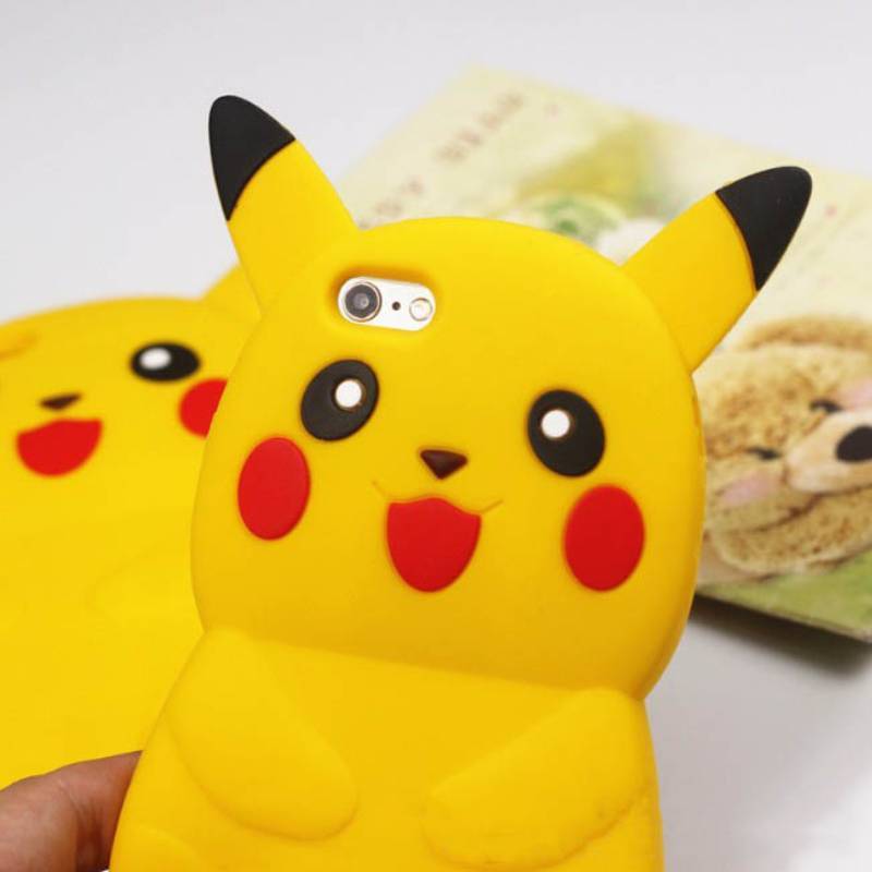 Pokmon Pikachu Silicone Phone Case With Foldable Stand For Iphone 4 And 5 Protectors