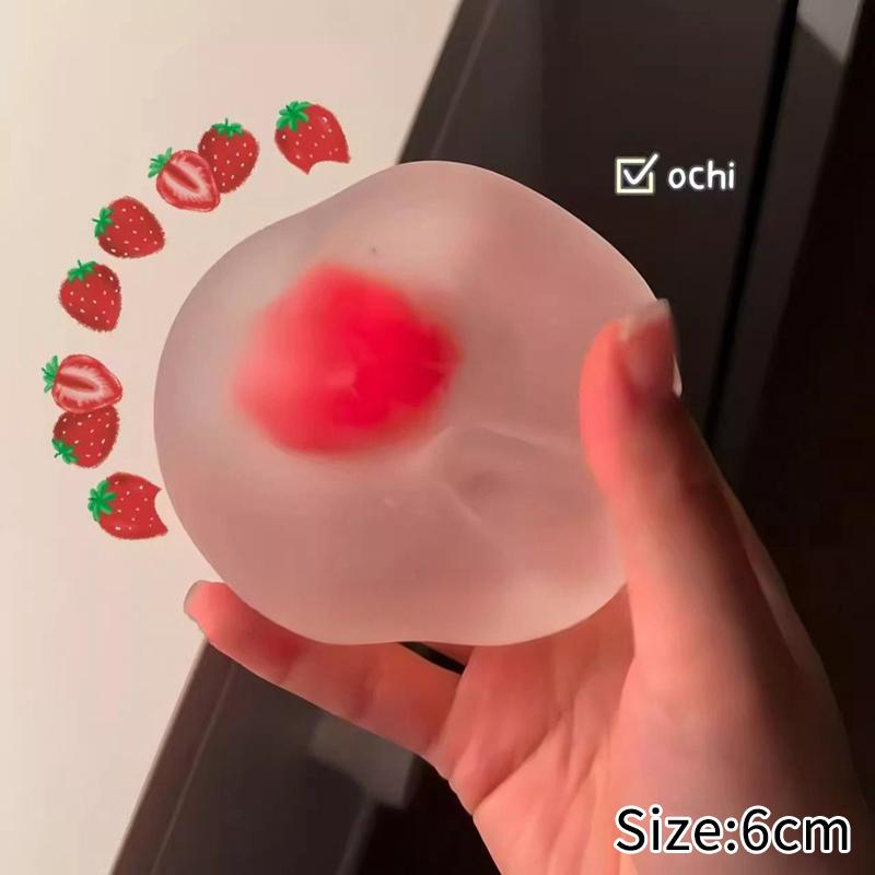 Simulation Strawberry Cake Squishy Sensory Fidget Toy Slow Rising Cream Souffle Ball Stress Relief Squeeze Decompression Toy