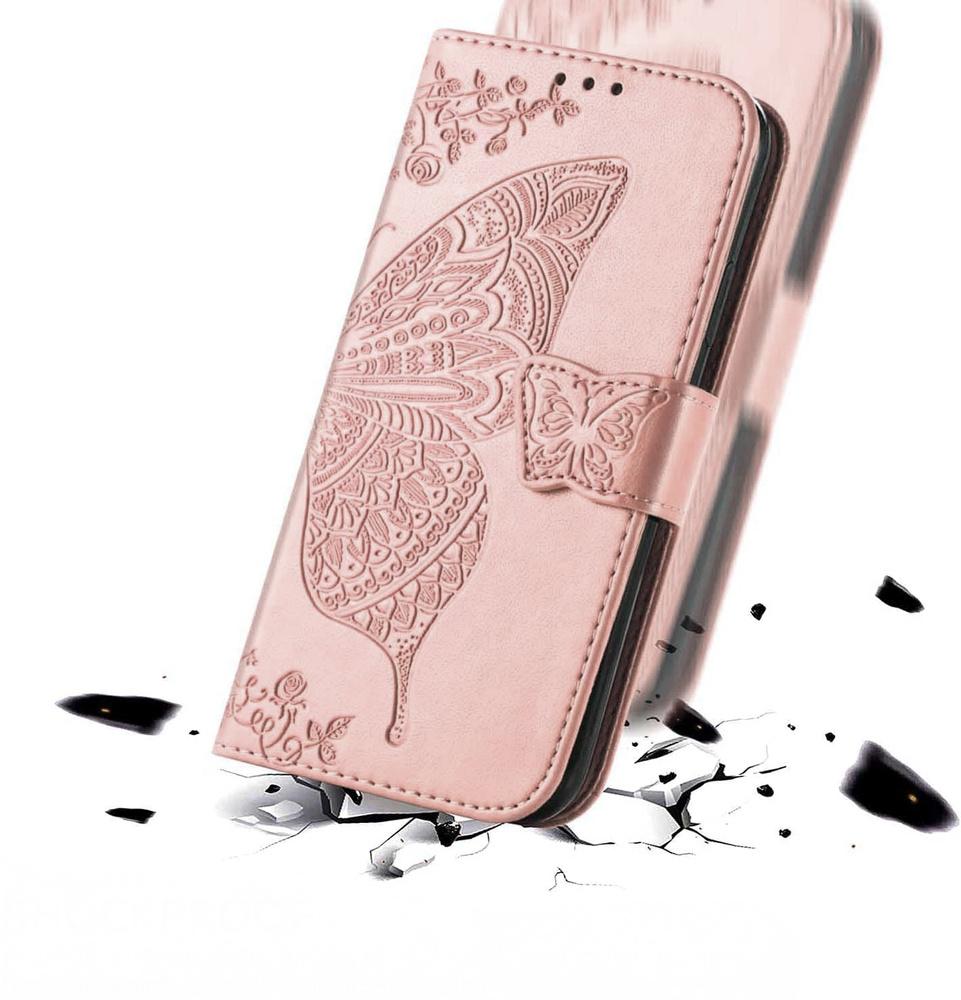Flip case for Xiaomi Redmi Note 15 Pro 4G, Butterfly, pink