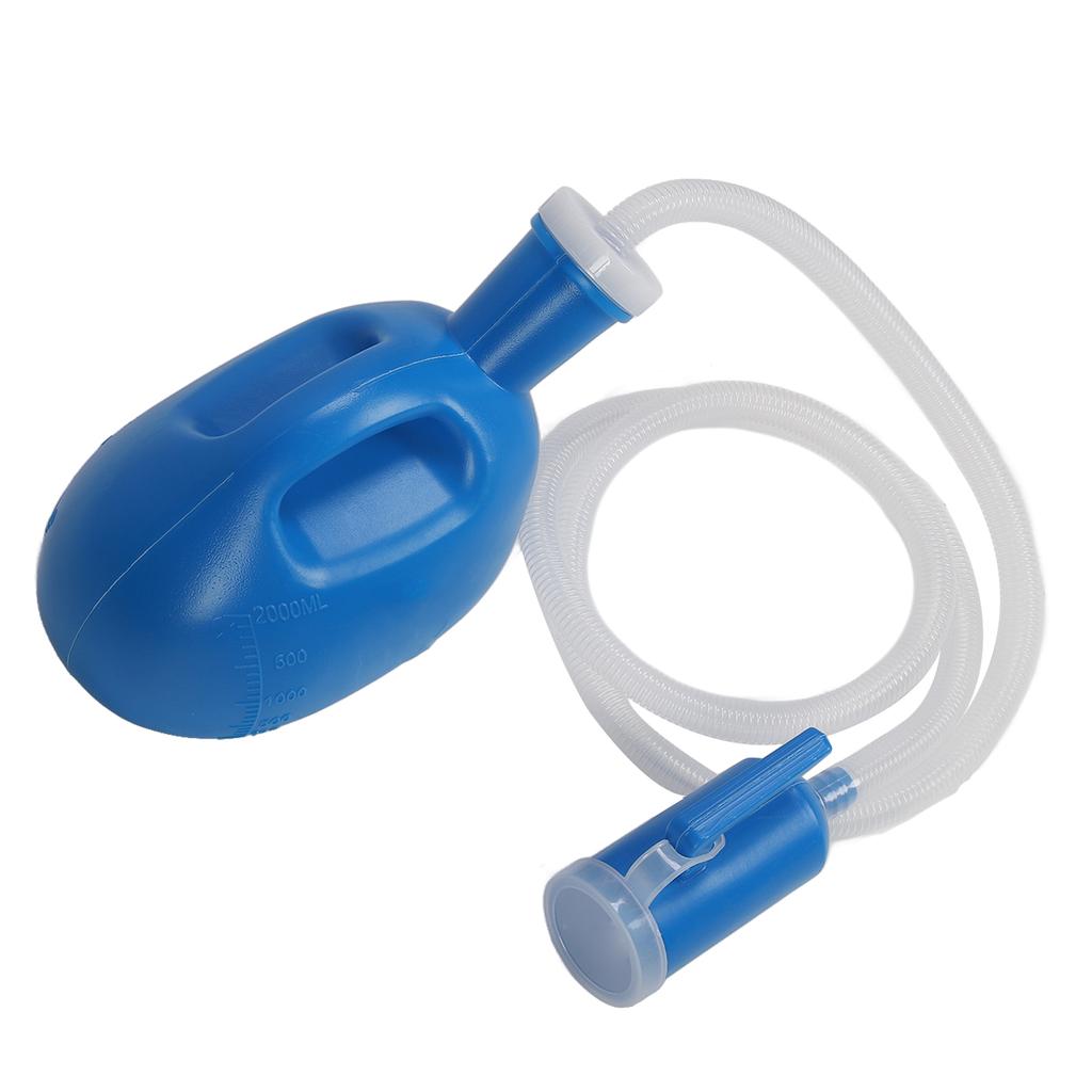 Мужской писсуар 2000 мл, бутылка для мочи большой емкости с защитой от разлива для лежачих пациентов, синий цвет