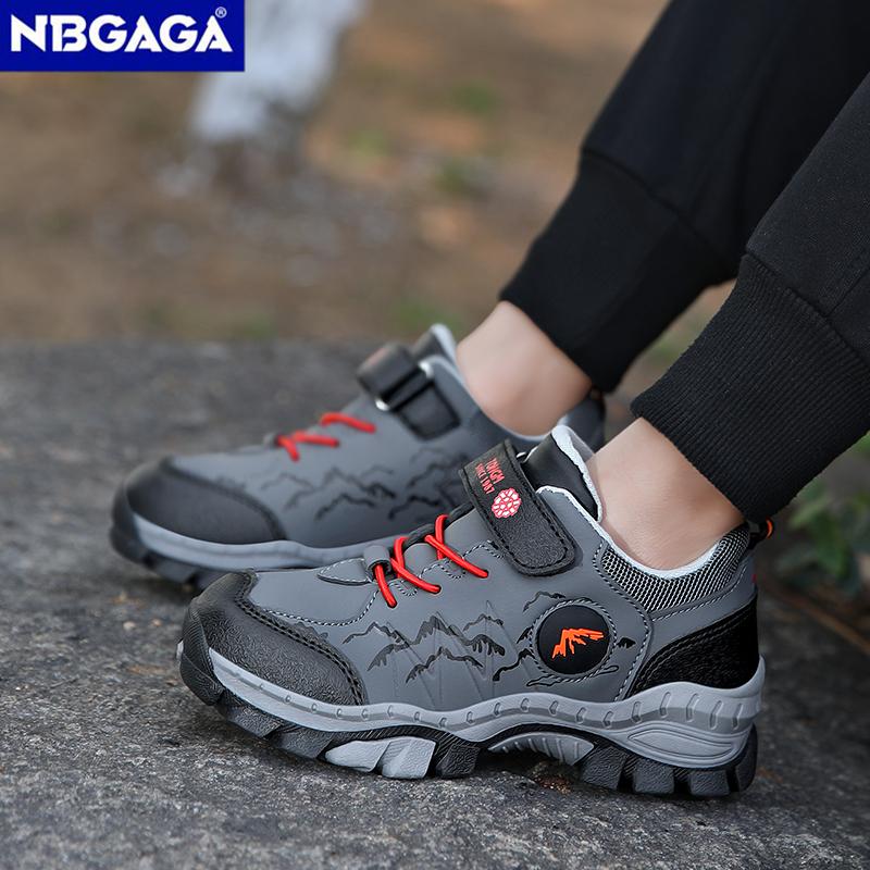 Детская мода Походные ботинки Спортивные кроссовки для бега для мальчиков Противоударные Нескользящие Спортивные Уличные Треккинговые ботинки