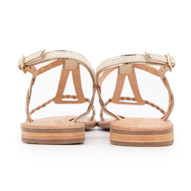 Сандалии с косичкой happy creme с золотой окантовкой Женские LES TROPEZIENNES PAR M.BELARBI