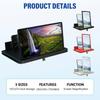 Upgrade Screen Magnifier for Cell Phone, Screen Magnifier, 3D HD Screen Mobile Phone Magnifier Expanders for Movies & Gaming, Foldable Phones Stand wi