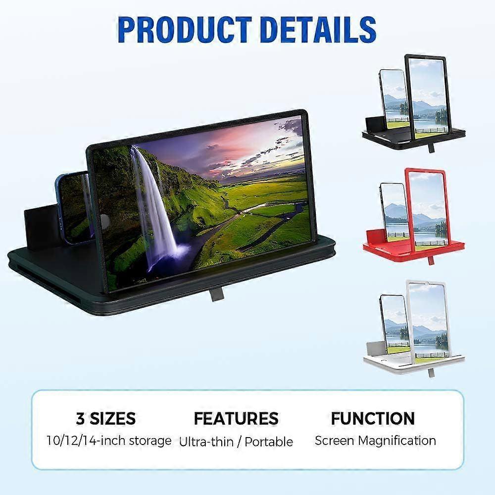 Upgrade Screen Magnifier for Cell Phone, Screen Magnifier, 3D HD Screen Mobile Phone Magnifier Expanders for Movies & Gaming, Foldable Phones Stand wi