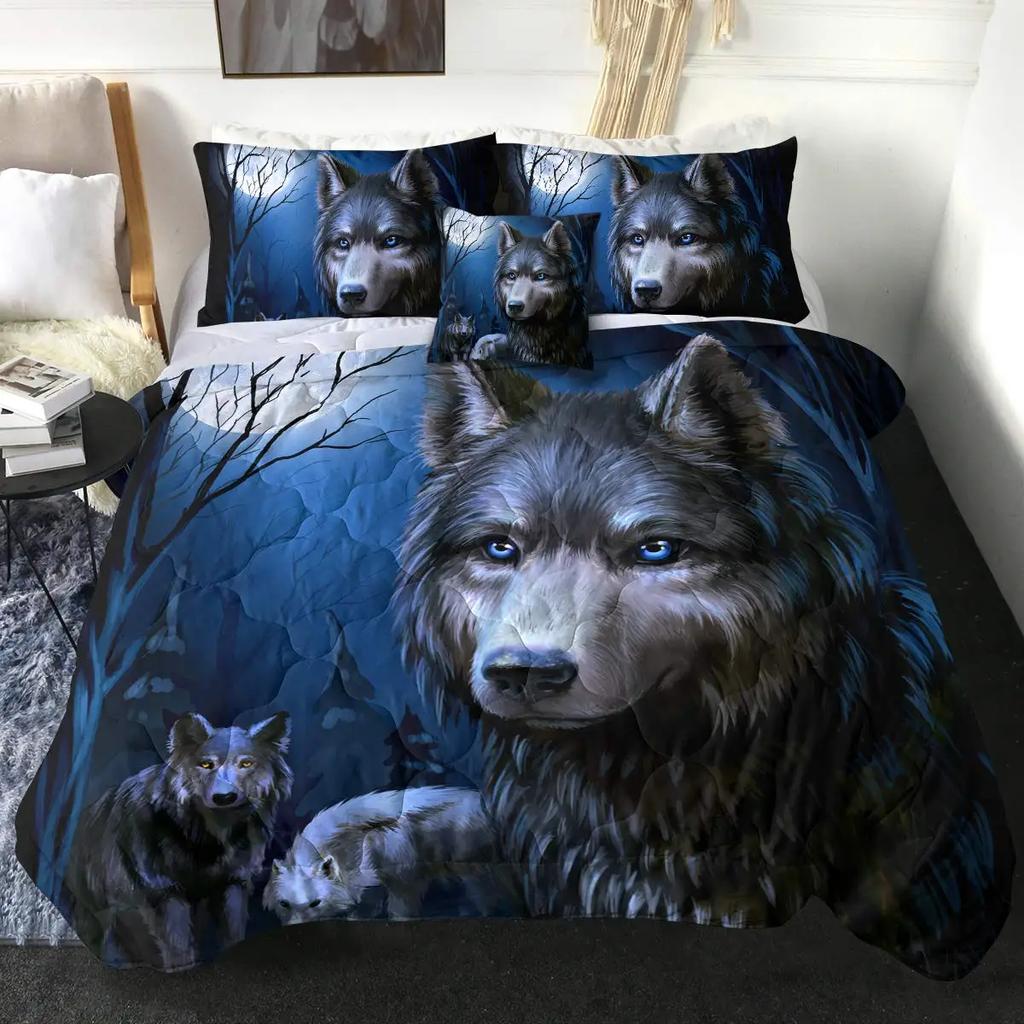 3D Wolf Duvet Cover Set Animal Printed Single Twin Full Queen King Bedding Sets Euro Bedclothes Pillowcases For Children Kid