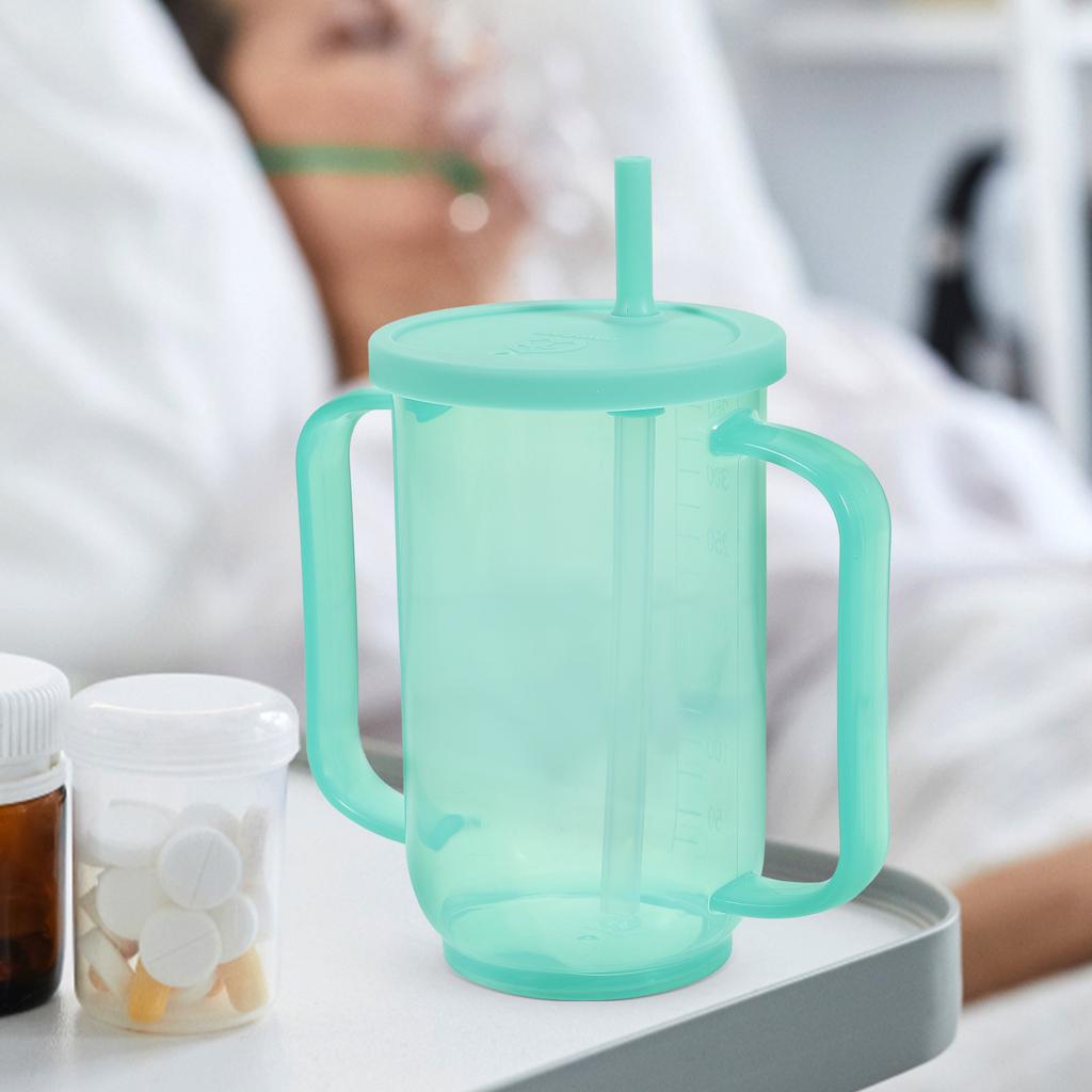 Adult Sippy Cup 2 Handles Plastic Mug Drinking Cup Disabled Elderly Spill Proof Dysphagia Cup Parkinsons Aids Living