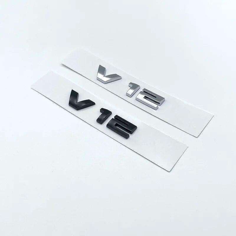 New 3D Font Numbers Letters V12 Emblem for BMW M760i Series F01 F02 G11 G12 Car Trunk Nameplate Logo Sticker Black Chrome