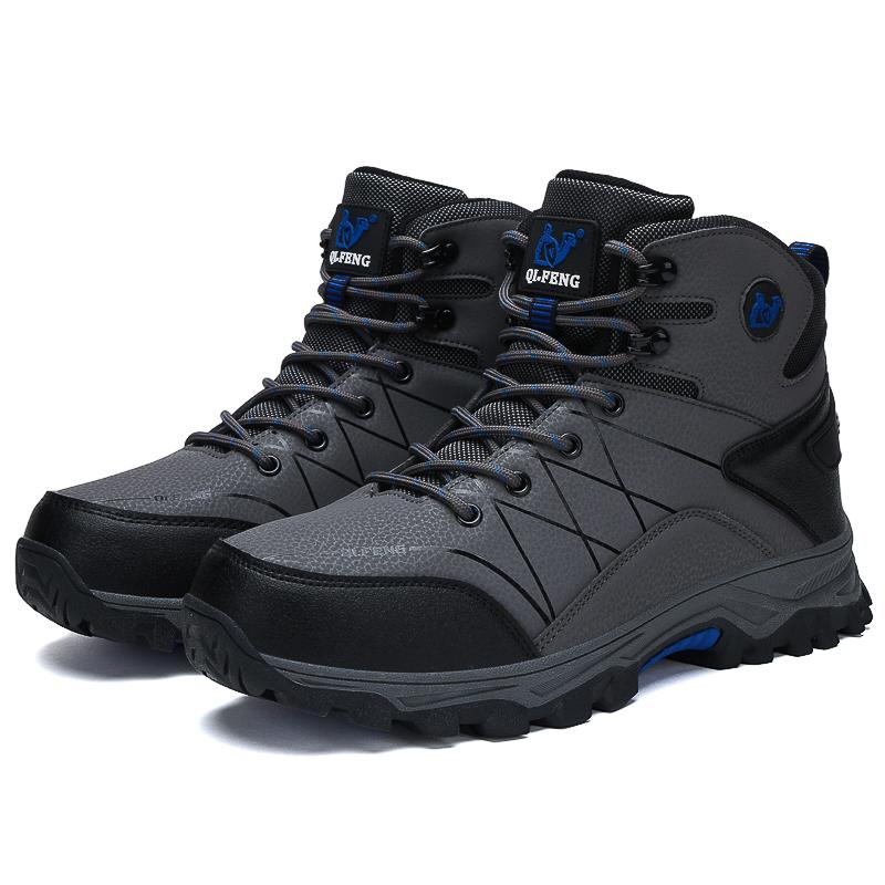 Men Winter Plush Warm Snow Boots Autumn New High Top Sneaker Outdoor Anti slip Wear resistant Mountaineering Hiking Footwear