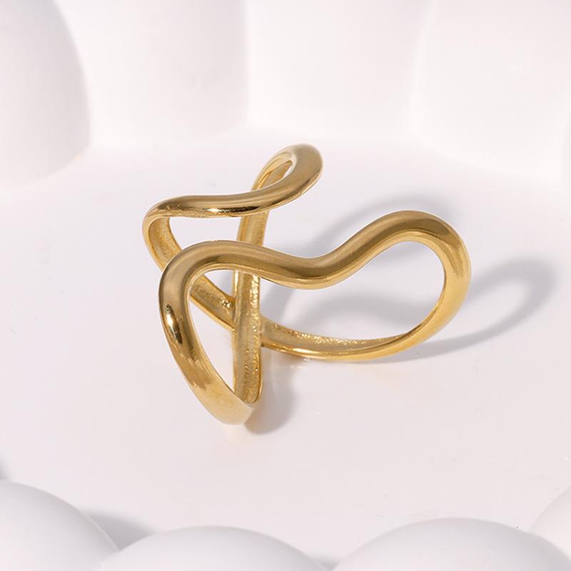 Fashion Stainless Steel Gold Color Open Rings for Women Men Party Personalized Exaggerated Charms Jewelry Gifts