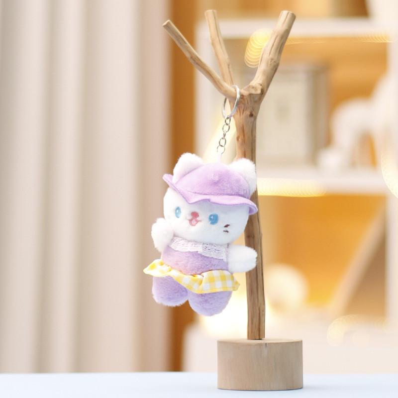 Keychain Cute Pussy Cartoon Girl Backpack Decorative Pendant Plush Doll Gift