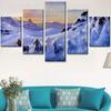 5Pcs Snow Horse Herd Canvas Paintings Wall Poster HD Print Art No Framed 5 Pieces Pictures Room Decor Modern 5 Panel
