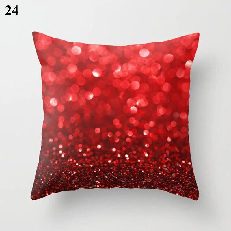Красная наволочка с геометрическим принтом, свадебный декор