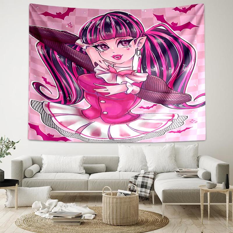 1pc Monster High1 Tapestry, Living Room, Bedroom, Office, Party Decor, Ideal Festive Gift