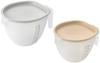 Yoshikawa Bowls with Large and Set of Dough Making and Baking Microwave and Dishwasher Easy To Made In 1106226 Easy-Pour Lids, Small, 2, Supplies,