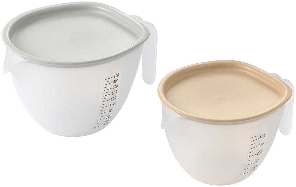 Yoshikawa Bowls with Large and Set of Dough Making and Baking Microwave and Dishwasher Easy To Made In 1106226 Easy-Pour Lids, Small, 2, Supplies,