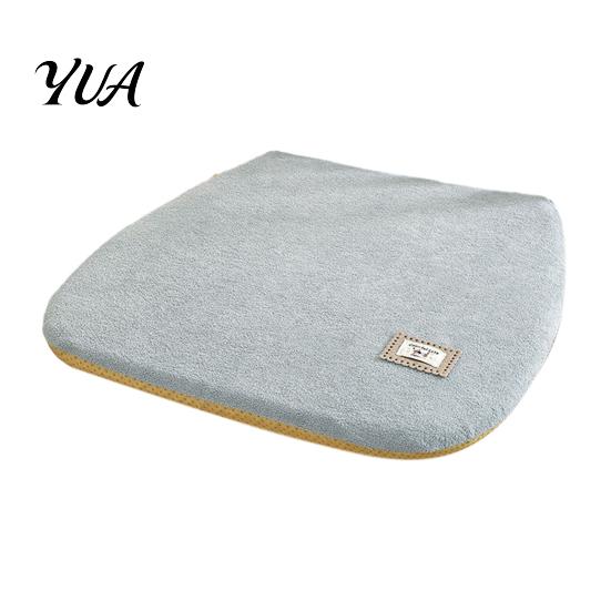 Teddy Velvet Seat Cushion Memory Foam Chair Pad, Dining with Ties, Anti-slip Bottom, Washable Strap Fixed Cover, Soft Thick Warm Pad for Office Autumn