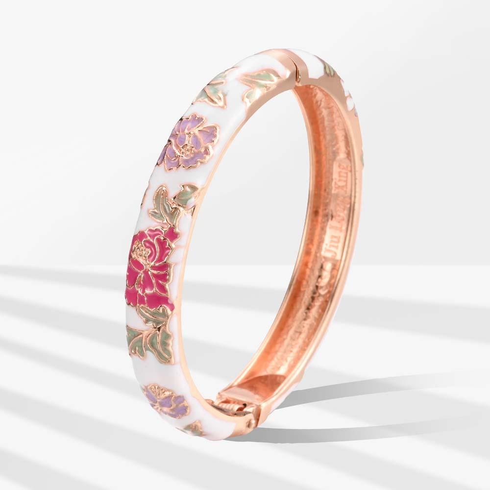 Традиционный филигранный эмалевый браслет-манжета с ажурным узором пионов, подарок на День матери