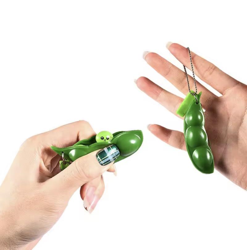 5 шт., набор игрушек для непосед, Portachiavi, декомпрессионные игрушки Edamame, мягкие игрушки, сжимаемые, горох, фасоль, брелок, милый стресс, игрушка для взрослых, брелок