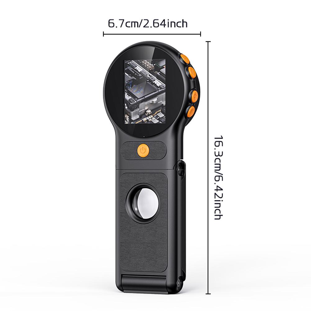 500-60X Portable Handheld Microscope 2Inch IPS Screen HD Electronic Coin Magnifier 2MP Magnifying Glass for Jewelry Watch Repair