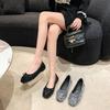 Gentle Evening Shoes Spring and Autumn New Shoes Square Head Light Mouth Flat Bottom Silver Sequined Fairy Single Shoes
