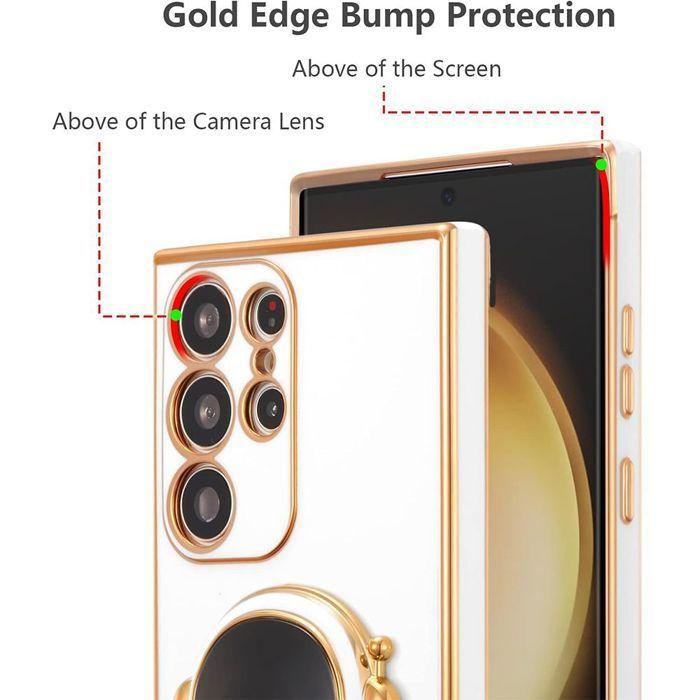 Coque pour Samsung Galaxy S25 Ultra, Protection Silicone avec Support Astronaute 3D - Blanc