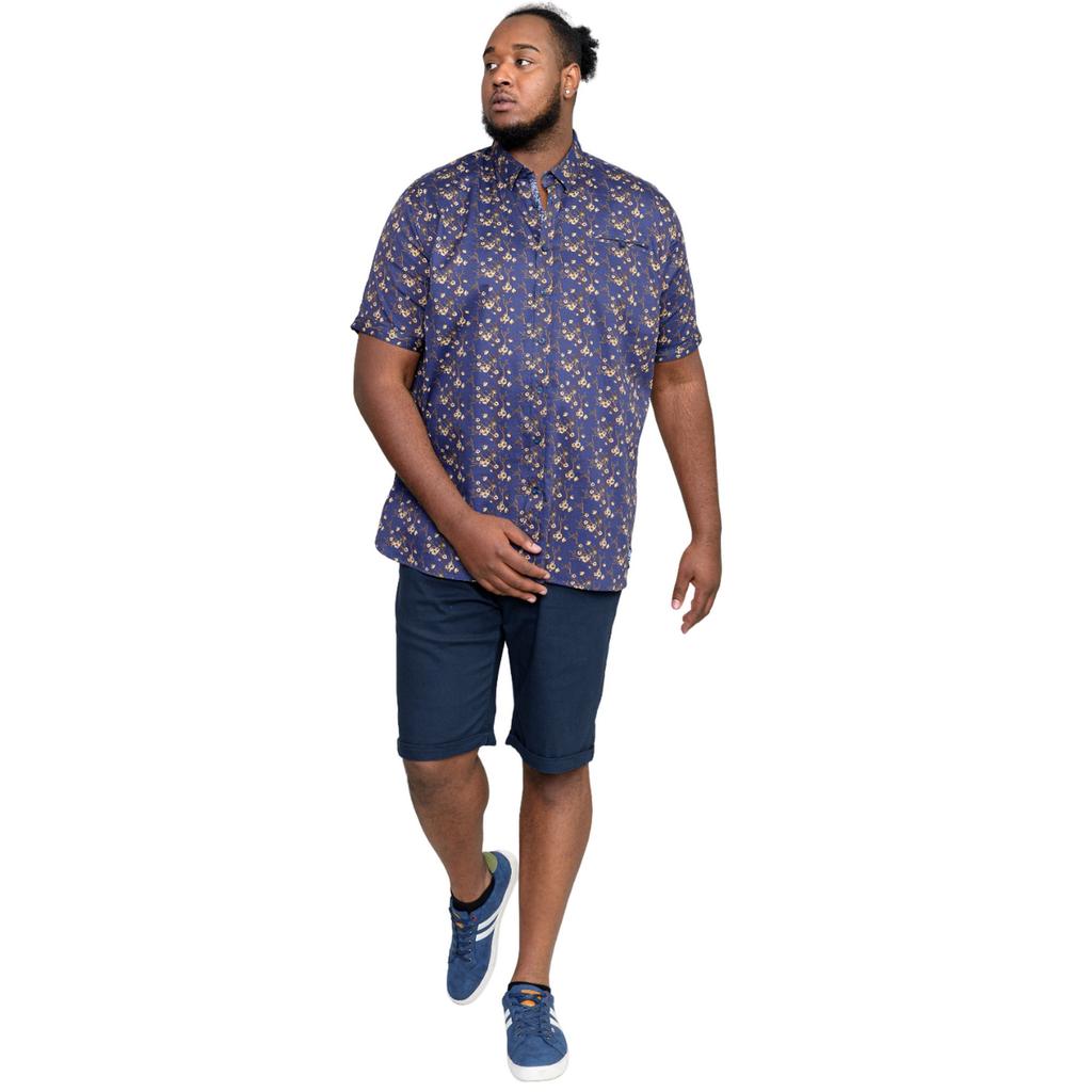 Duke Mens D555 Kingston Floral Short-Sleeved Shirt