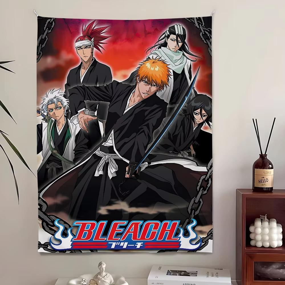 Г bleach Однотонный коллаж из манги Настенный гобелен Итиго Куросаки Аниме Арт-принт Стильное настенное украшение для спальни Комнаты в общежитии