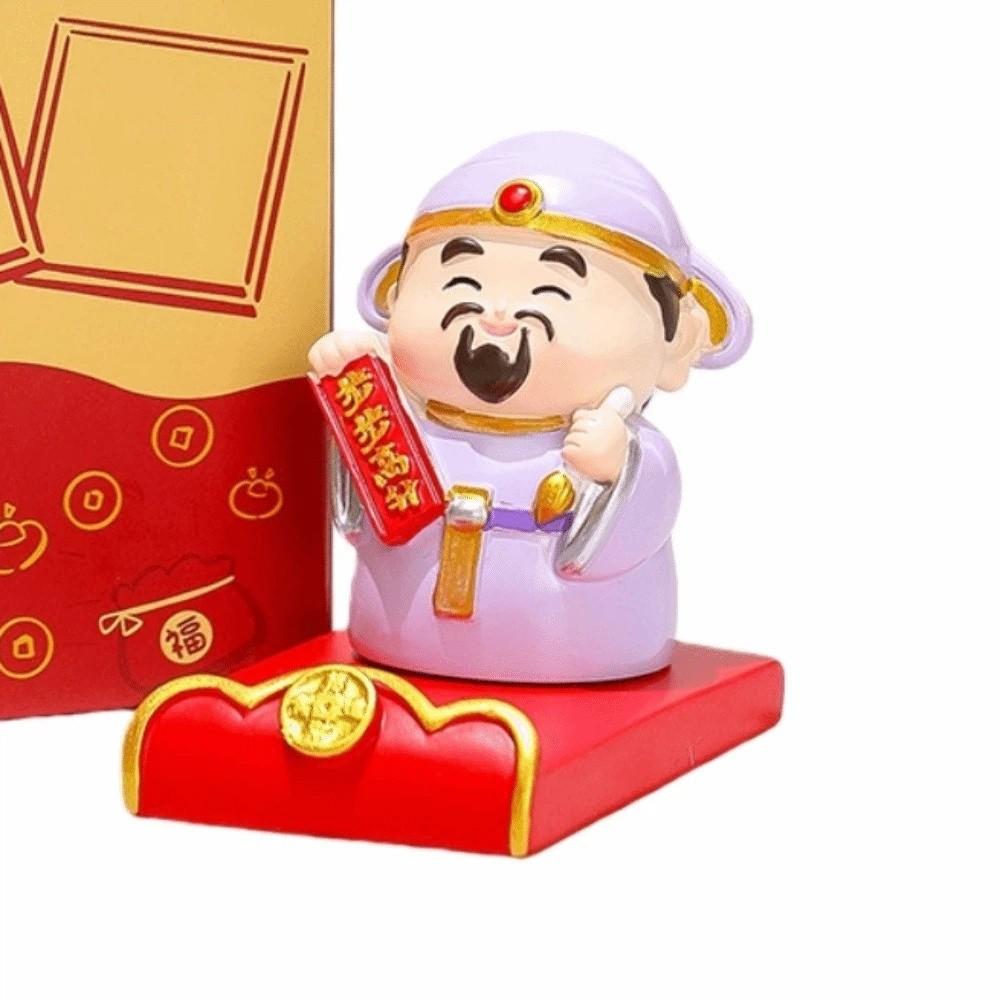 Фестивальная декоративная статуэтка китайского бога богатства, смола, подставка для мобильного телефона, подарок на Новый год