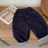 Стильные джинсы Tong Chenchen весна-лето 2024: Универсальные свободные детские брюки в гонконгском стиле