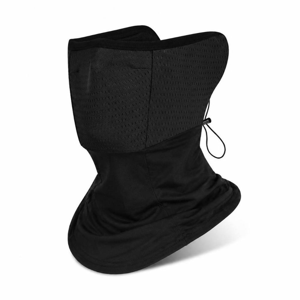2PCS Breathable Neck Gaiter Face Cover Black Cycling Face Cover Ice Silk Neck Gaiter Camping