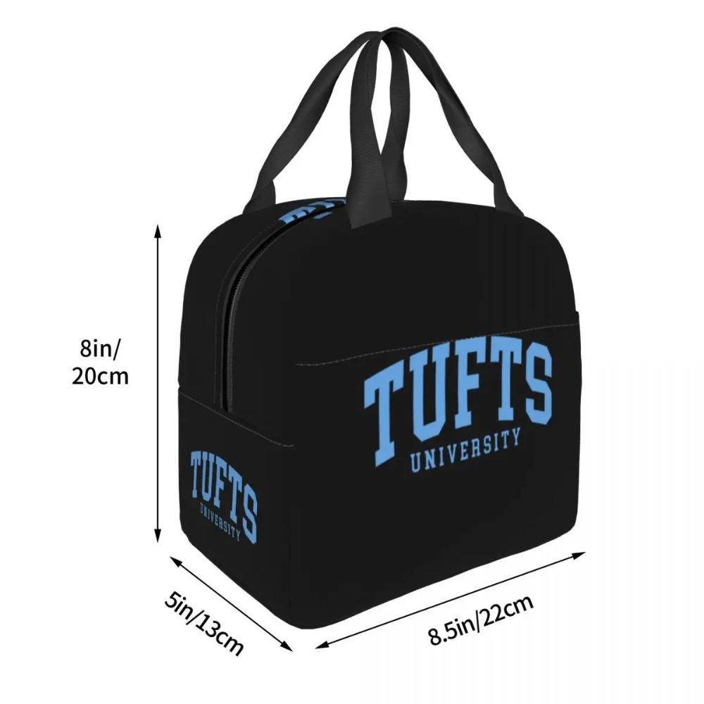 Tufts - College Font Curved Insulated Lunch Bag for Kids School Cooler Thermal Food Box Tote Portable Lunch Boxes Container