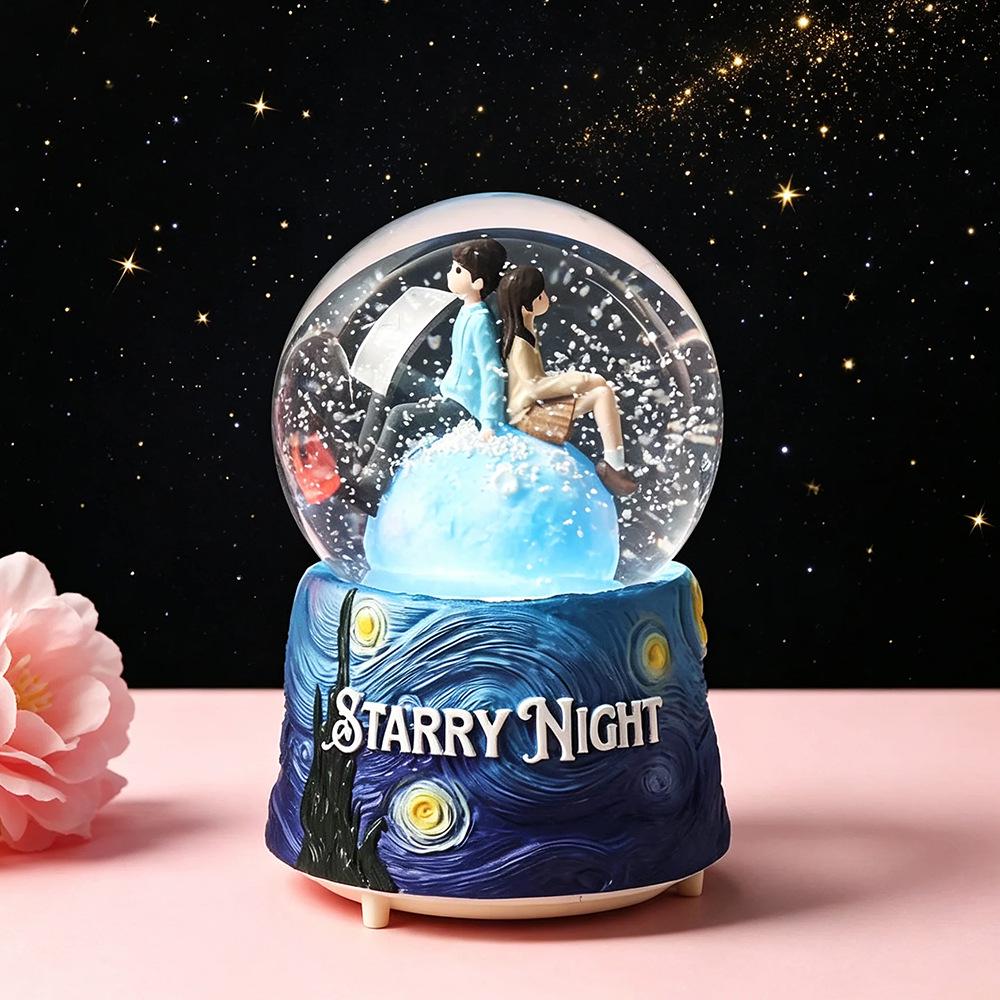 Dreamy Unicorn Crystal Ball Luminous Music Box - Snowflake Gift for Best Friend, Creative Qixi Present