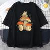 Cottagecore Aesthetic Mushroom Dark Academia Frog Funny T-Shirt Men Casual Oversize Cotton Short Sleeve Street Hip Hop T-Shirts