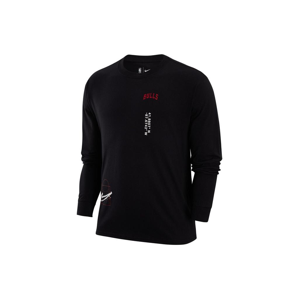 Nike Пуловер с круглым вырезом и длинным рукавом с принтом Courtside NBA, мужские топы, черный DR6338-010