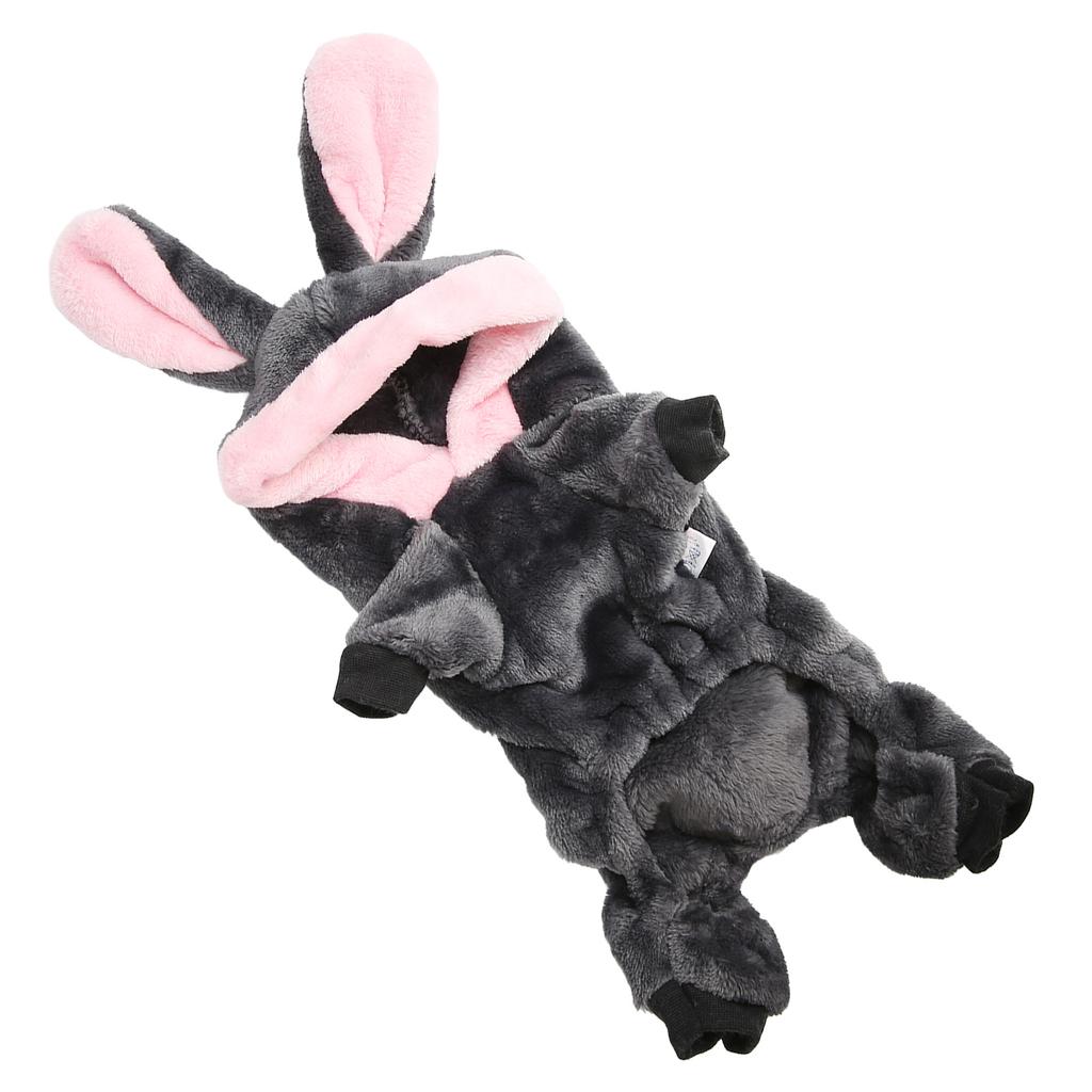 Зимняя одежда для собак, мягкая кожа, приятная для кожи, милый теплый наряд с капюшоном для щенка с кроличьими ушками для маленьких и средних домашних животных