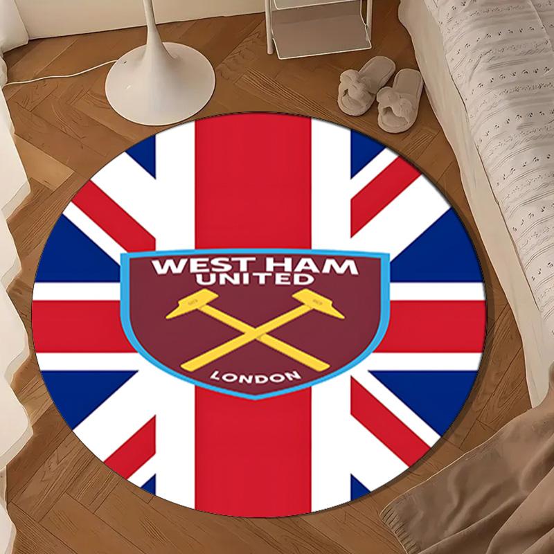 West Football Club Round Rug for Livingroom,Bedroom, Palyroom, Chair Rug, Area rug, Circle Carpet, Large Size Fan Christmas gift