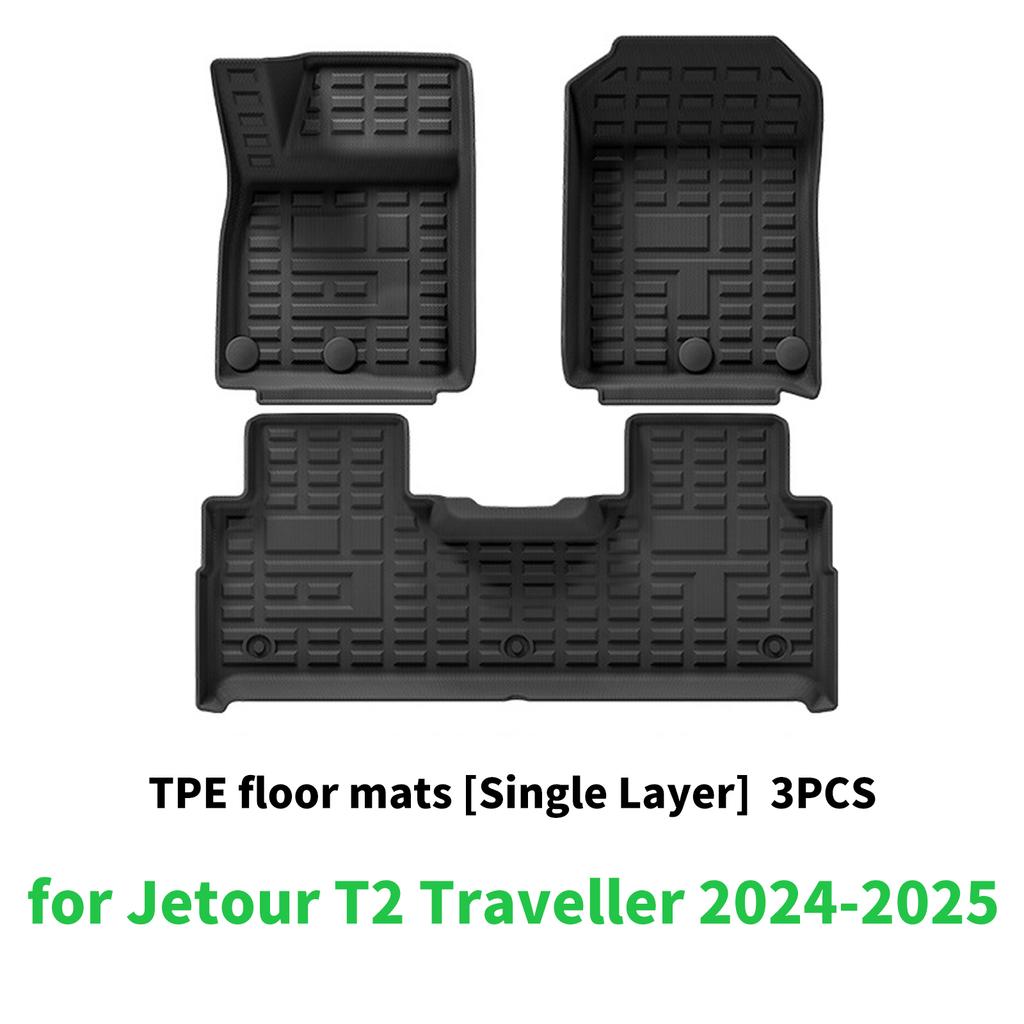 Для Jetour T2 Traveller 2025 2025 Индивидуальные ТПЭ коврики в салон Полный комплект Экологичные Водонепроницаемые Всепогодные вкладыши в салон Аксессуары