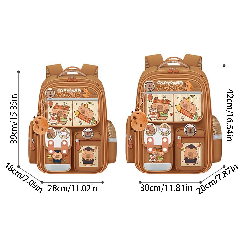 Oxford Cloth Capybara Backpack Waterproof Capybara Student Bag Cartoon Animal School Bag Unisex