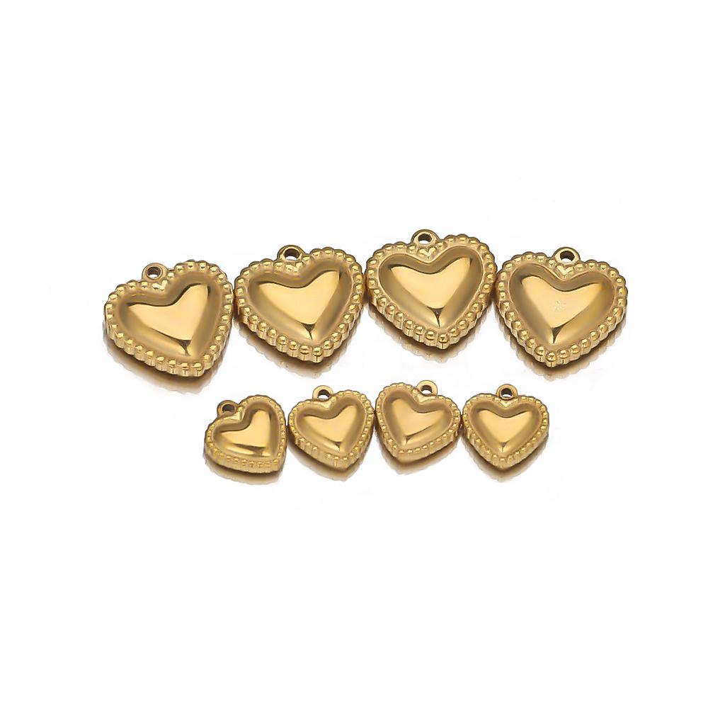 5pcs Stainless Steel Classical Heart Pendant Charms for DIY Jewelry Making Women Necklace Accessories Findings Earrings Supplies