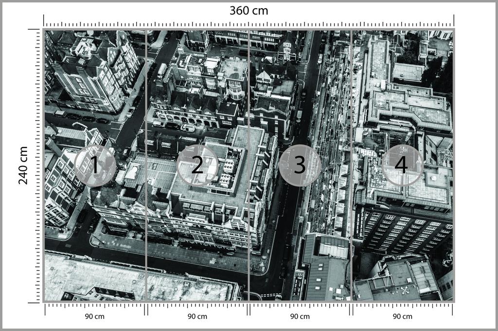 Фотообои Лондон Черно-белый гладкий винил 360x240