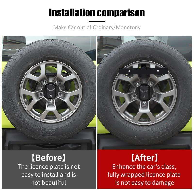 US Regulations Spare Tire License Plate Holder Bracket Mounting Fit For Jeep Wrangler TJ JK JL For Suzuki Jimny For Ford Bronco Exterior Accessories