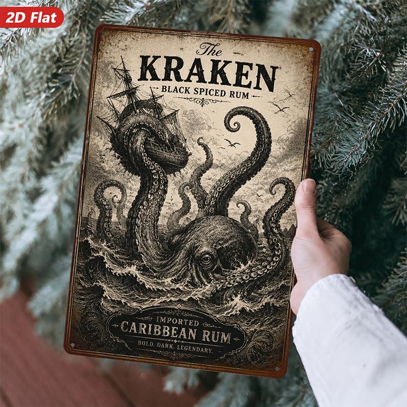 The Kraken Black Spiced Rum Metal Sign