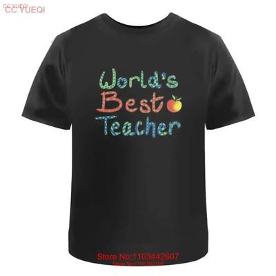 Worlds Best Teacher Cotton T Shirt Ta047439 Vintage Washed Unisex Graphic Casual Fashion Stretched Designer Clothes Homme