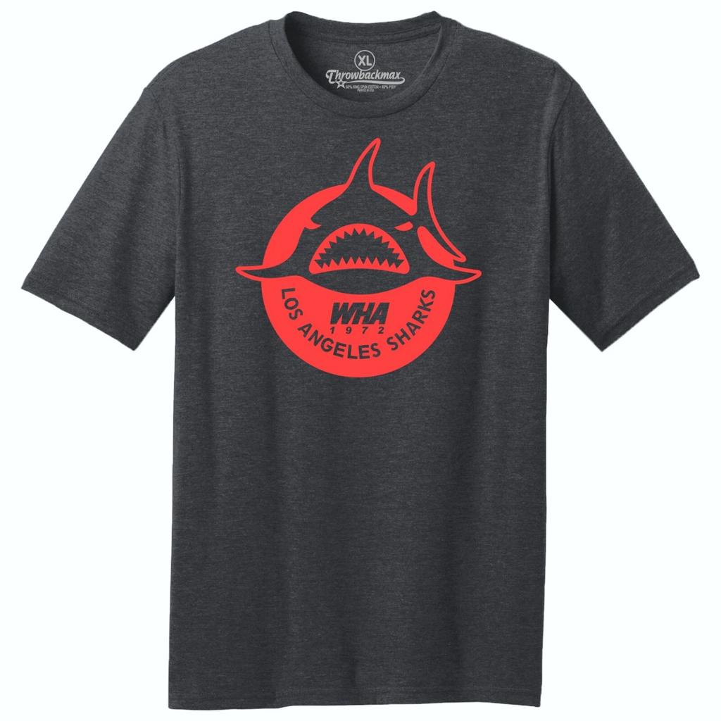 Los Angeles Sharks 1972 WHA Hockey TRI-BLEND Tee Shirt - Los Angeles Kings