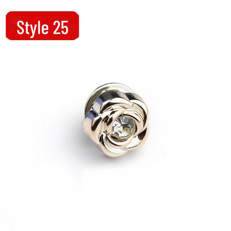 Anti-Exposure, Concealed, Removable and Sew-Free Pearl Shirt Brooch Buttons