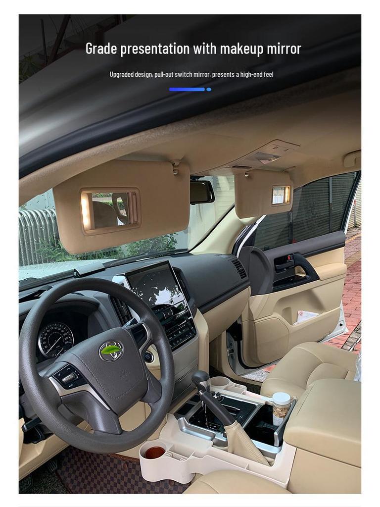 08-21 Land Cruiser Солнцезащитный козырек Солнцезащитный экран Лобовое стекло Зеркало для макияжа с подсветкой