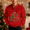 Men's Casual Christmas Print Zip-Up Sweatshirt for Holiday Parties and Everyday Wear