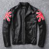 Тяжелая мотоциклетная куртка, кожаная мужская кожаная куртка с воротником-стойкой, облегающее пальто Tide